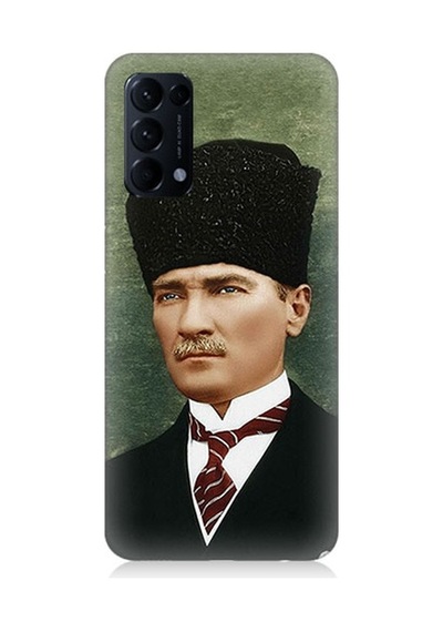Oppo Reno 5 Uyumlu Mustafa Kemal Atatürk Desenli Silikon Kılıf