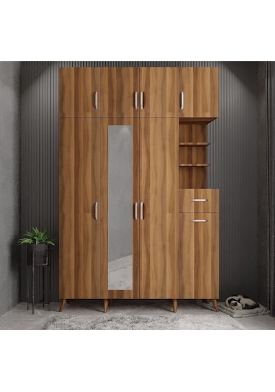 Açelya Portmanto Vestiyer Ceviz180 CM M11