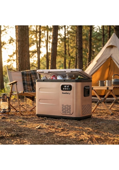 Coolist Clk50d 12/24v/220volt 49 Litre Çift Bölmeli Outdoor Kompresörlü Bluetooth Bağlantılı Oto Buzdolabı