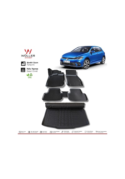 Vw Yeni Polo Paspas Bagaj Havuzu Set 2021 Sonrası 3D Ultraflex