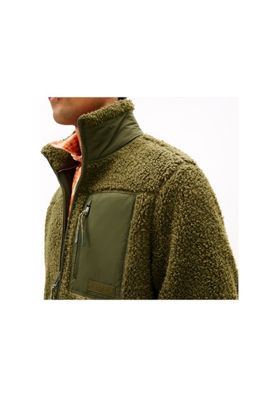 Tommy Hilfiger Teddy Through Erkek Fermuarlı Yeşil Ceketmw0mw40420