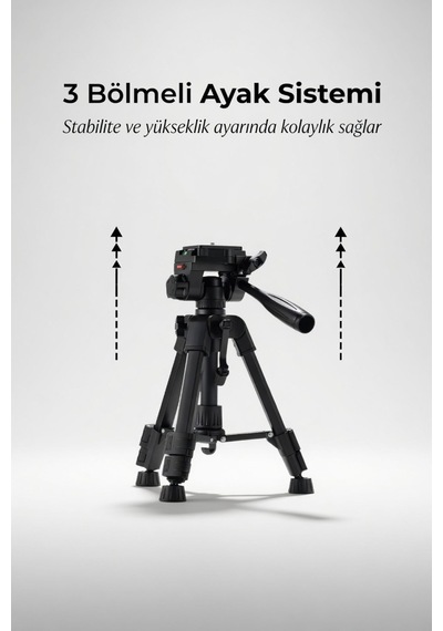 70 Cm Profesyonel Telefon Kamera Tutucu Çantalı Tripod Su Terazili 3 Ayaklı Tripod