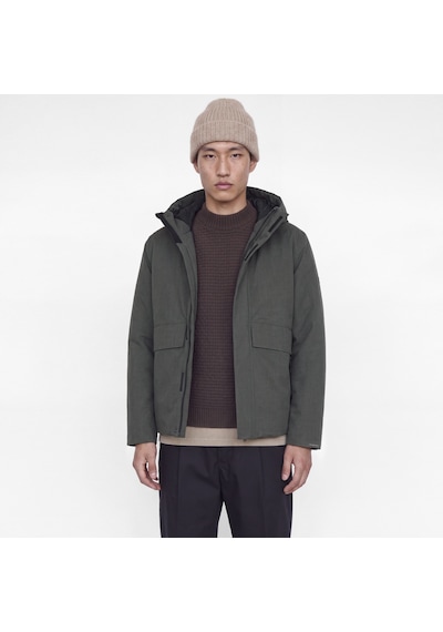 Jack & Jones Erkek Çikartilabilir Kapüsonlu Su Geçirmez Mont - Moon - 12301654 Koyu Gri Melanj