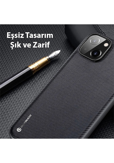 Dux Ducis Fino Serisi İphone 14 Plus 6.7 İnç Kılıf Premium Dokuma Silikon Kılıf- 5775