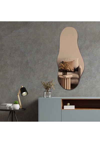 Salon Duvar Aynası Bronz Ayna Havana Ayna 50cm X 115cm Bronz