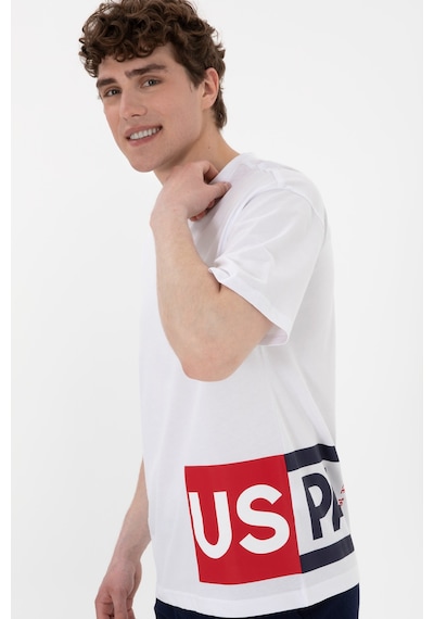 U.S. Polo Assn. Erkek Comfort Fit Bisiklet Yaka Beyaz Tişört 50306879-VR013