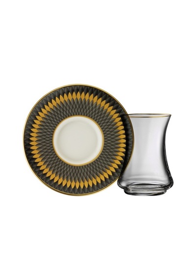 Sandro Moreno 1453 Farfar Gold 12 Parça 6 Kişilik Çay Seti 110 Ml Çok renkli