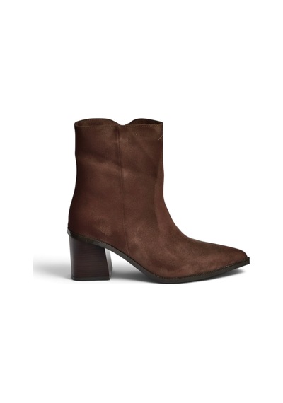 Fox Shoes Z308200402 Kahverengi Süet Kalın Topuklu Kadın Bot