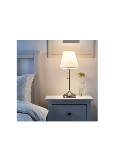 Ikea Årstıd Abajur, Nikel Kaplama-beyaz, 55 Cm