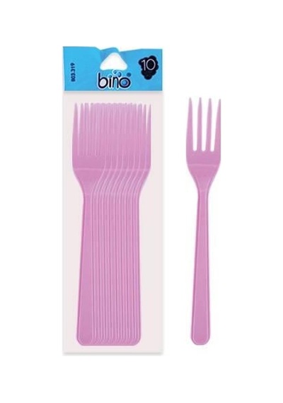 320 Plastik Büyük Renkli Çatal 10lu