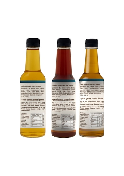 Şekersiz Sugar Free Vanilya-karamel-fındık Aromalı Kahve Şurubu 250 Ml X 3 Adet Diğer