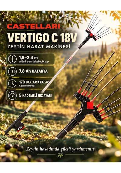 Castellari Vertigo L 18v Bataryalı Zeytin Hasat Makinesi