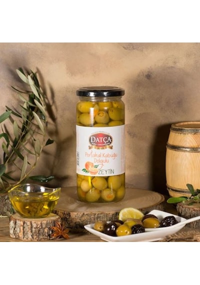 Datça Portakal Kabuğu Dolgulu Yeşil Zeytin 480 G