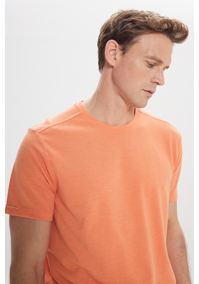 AC&Co / Altınyıldız Classics Erkek Turuncu Slim Fit Dar Kesim Pamuklu Bisiklet Yaka Tişört Turuncu