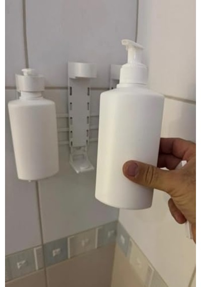 Duvara Asmalı Kilitli Aparatlı 3 Lü Banyo Seti Şampuan Duş Jeli Ve Saç Kremi Plastik Şişesi 400 Ml 1 Diğer