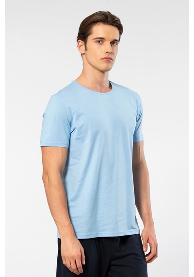 Cacharel Erkek Bisiklet Yaka T-shirt 2169/açık Mavi Açık Mavi