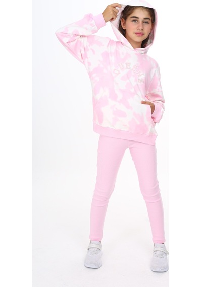 Toontoy Kids Toontoy Kız Çocuk 2'li Takım Baskılı Kapüşonlu Düşük Omuz Cepli Sweatshirt & Basic Düz Tayt Pembe Toontoy Kids Toontoy Kız Çocuk 2'li Takım Baskılı Kapüşonlu Düşük Omuz Cepli Sweatshirt & Basic Düz Tayt Pembe