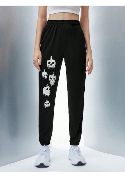 Coolane Skull Print 4 Mevsim Eşofman Siyah