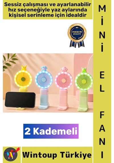 Vantilatör Seyahat Tipi Kompakt Taşınabilir Hafif Sessiz Çalışma Ev Ofis Yaz Serinleme Telefon Daya