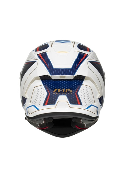 Zeus Kask Zs-837a Az3 Whıte Blue Red Gold Beyaz