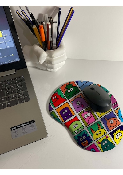 Crazy Monster 2 Baskılı Bilek Destekli Mouse Pad Mousepad