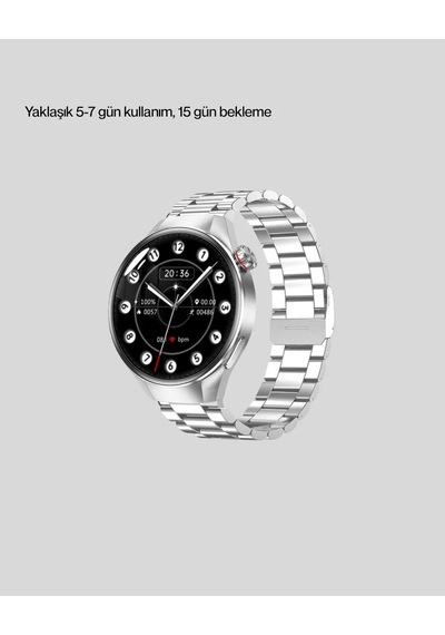 Akıllı Saat Metal Kordonlu Tam Ekran Amoled Arama Ve Takip Özellikli