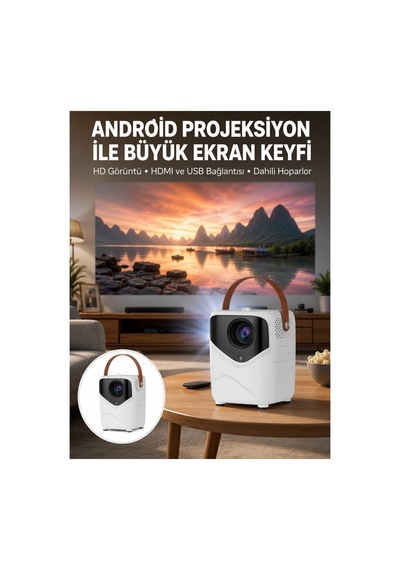 Hd Ayaklı Portatif Projeksiyon Cihazı Renkli