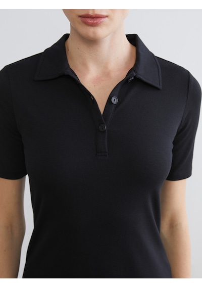 Lcwaıkıkı Classic Siyah Polo Yaka A Kesim Modal Karışımlı Elbise