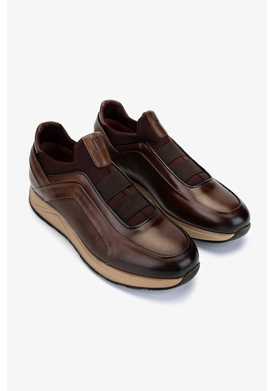 Valmenti Erkek Hakiki Deri Kahverengi Sneakers & Spor Ayakkabı 383 Val-6094 Erk Ayk Y25 Kahve Slvr Kahverengi