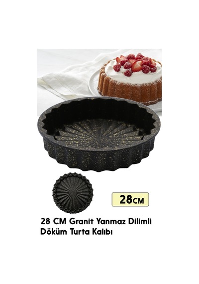 28 Cm Granit Döküm Turta Kalıbı Yapışmaz Döküm Tart Kalıbı 28 Cm