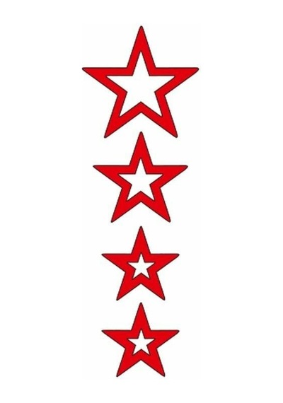 Cg Kırmızı Yıldızlı Çamurluk Üst Sticker Standart