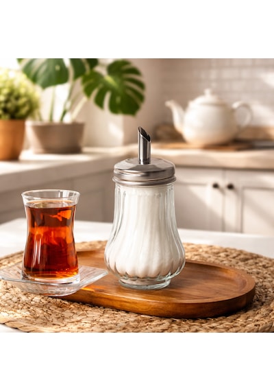 Porsima Dhz90131 Cam Akıtmalı Salla Dök Şekerlik - Toz Şekerlik - 200ml Şeffaf