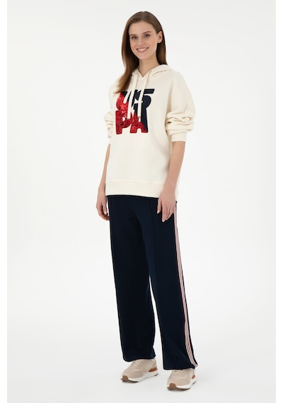 U.S. Polo Assn. Kadın Krem Kapüşonlu Sweatshirt 50292353-VR071