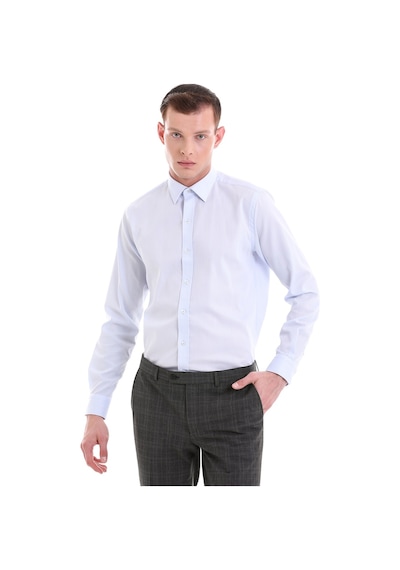 Hatemoğlu Mavi Comfort Fit Desenli 100% Pamuklu Slim Yaka Uzun Kollu Spor Mavi Hatemoğlu Mavi Comfort Fit Desenli 100% Pamuklu Slim Yaka Uzun Kollu Spor Mavi