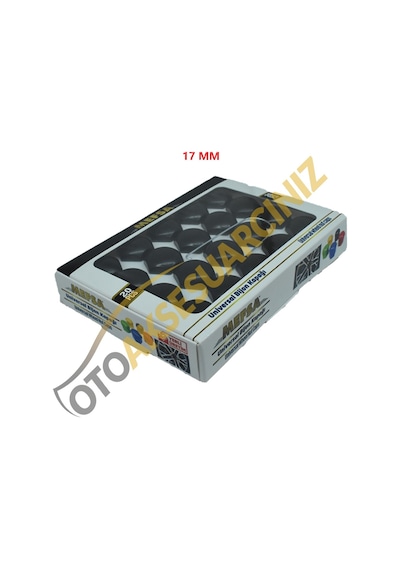 A Kalite Mefsa Bijon Kapağı Düz 17 Mm Siyah 20 Li Set
