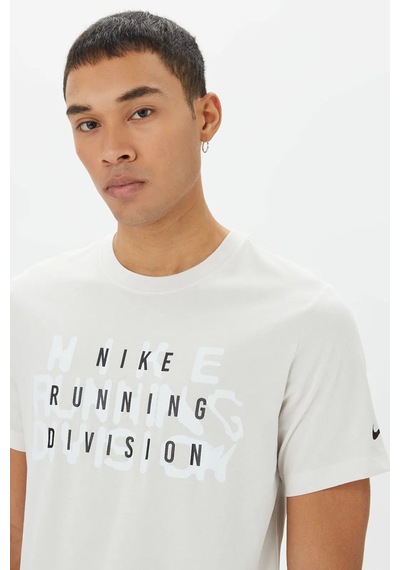 Nike Dri Fit Running Division Men's Tee Erkek Koşu Antrenman Tişörtü Beyaz Beyaz
