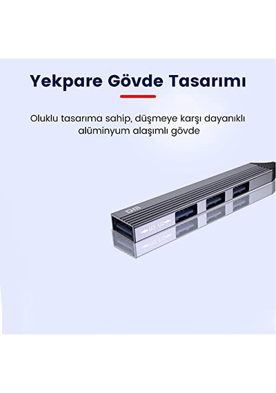 Ayrex Chb057 Usb Type-c To 4 Portlu 3 Usb 2.0 1 Usb 3.0 Hub Çoklayıcı 15 Cm