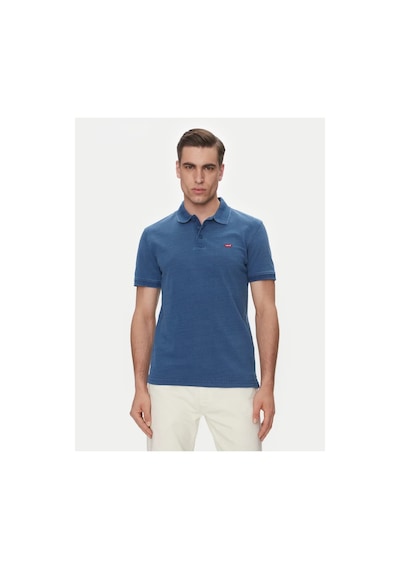 Levi's Erkek Mavi Düz Kesim Denim Polo T-shirt Housemark - 35883-0271 Mavi