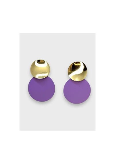 Lunarie Mor Daire Gold Disk Sallantılı Küpe Modern Kararmaz