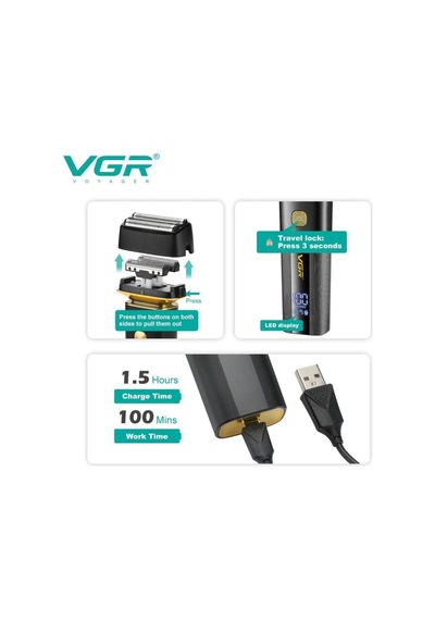 Tıraş Makinesi V-071 & V-355 - 7000 Rpm T-bıçak Trimmer Ipx6 Folyo - 2'li Berber Seti