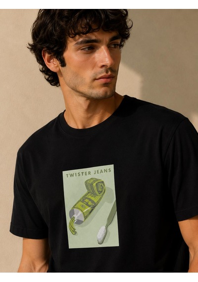 Alexandergardı Baskılı T-shirt Siyah
