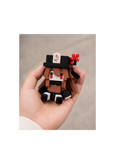 Hu Tao Genshin Impact Temalı Chibi 3d Baskı Figür, Koleksiyonluk Masaüstü Dekor