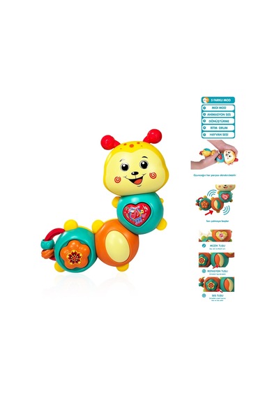 Müzikli Işıklı Tırtıl Bebek Piyanosu