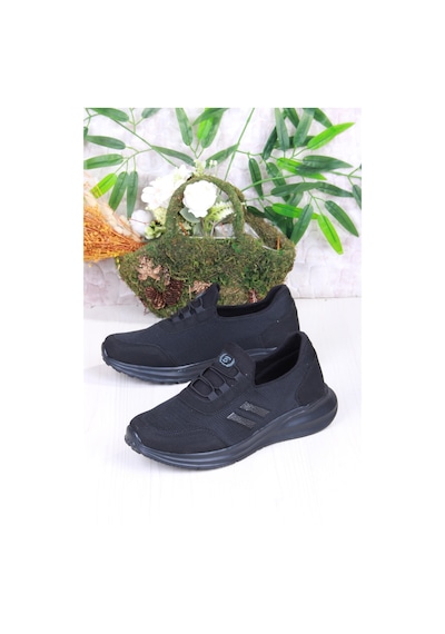 Fort 07602 Comfort Taban Rahat Esnek Yumuşak Bağcıksız Erkek Spor Ayakkabı Siyah