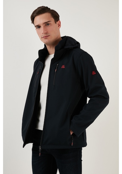 Buratti Suya Ve Rüzgara Dayanıklı Kapüşonlu Softshell Erkek Mont 5855045 Lacivert
