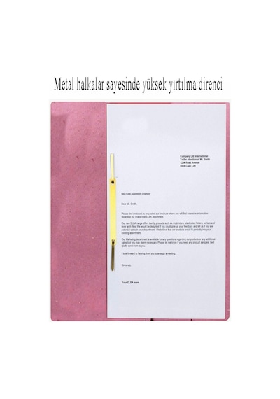 Yarım Kapak Telli Dosya Pembe Karton 50 Adet Karton Yarım Kapaklı Kapsüllü Dosya A4 Boy 24x32 Cm Klasör İçin Büro Ofis