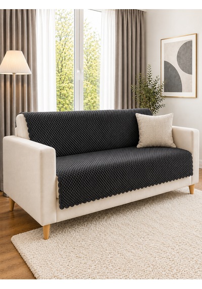 %100 Kaymaz Taban-pati Dostu Koltuk Örtüsü 170x 210 Cm Antrasist