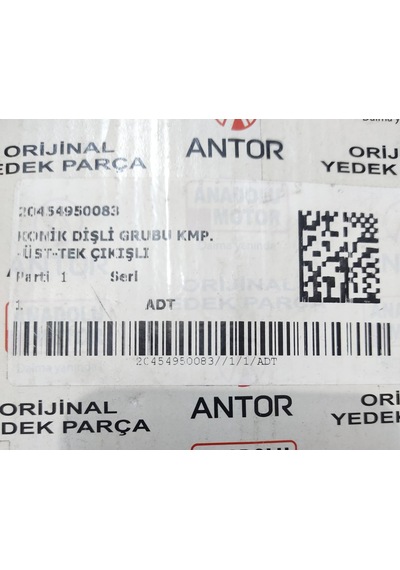 Antrac Konik Dişli Grubu Kmp Üst Tek Çıkışlı 200-225