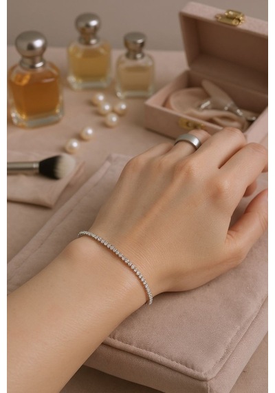 14k Zirkon Taşlı Su Yolu Vip Lux Bileklik Altın