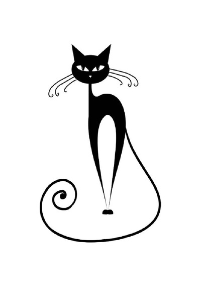 Komik Kedi Sticker 32x15 Cm Siyah
